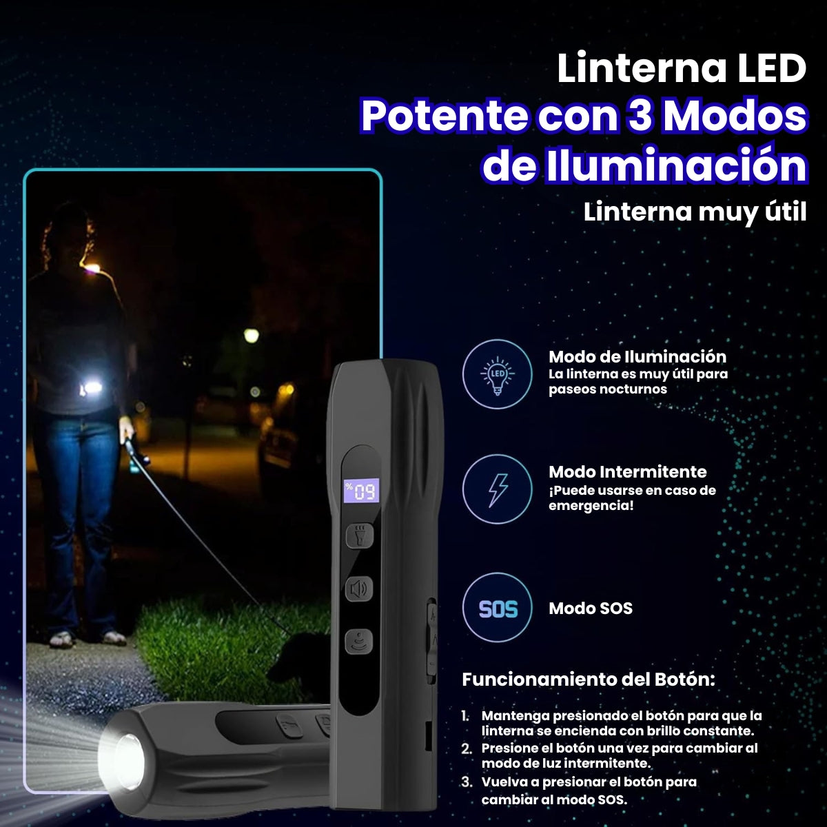 Dispositivo Ultrasónico Entrenador Y Ahuyentador De Perros