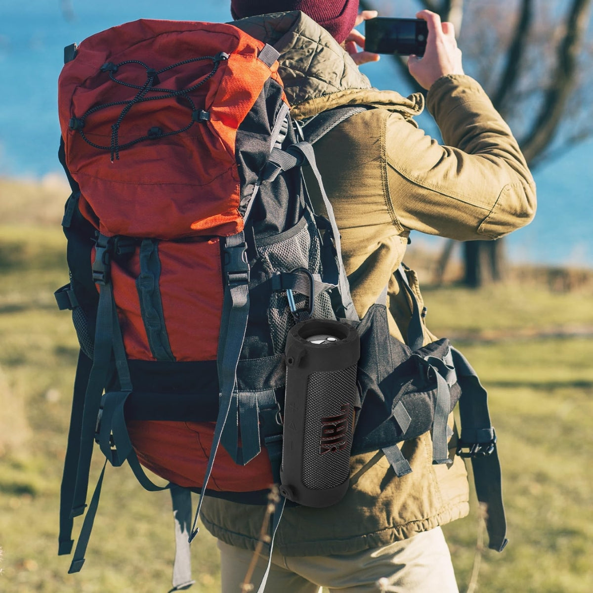 Silicona Jbl Flip 7 Funda Para Poder Colgar Y Transportar Negro