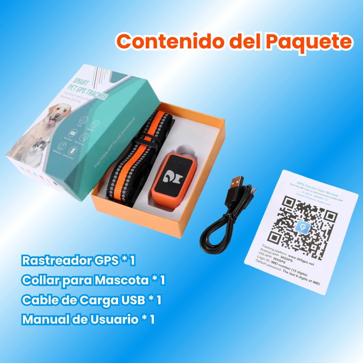 Collar Rastreador Gps Para Mascotas Integrado Perros Y Gatos