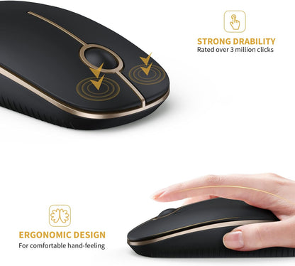 Mouse Inalambrico Elegante Y Silencioso Optico Para Portátil