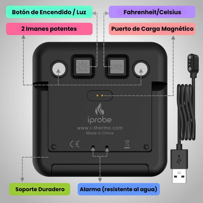 Termómetro Digital con Dos Sondas Cocina Carne Chef Para Carnes