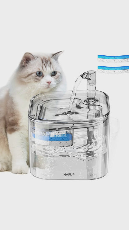 Fuente Purificadora Automática De Agua transparente para gatos.